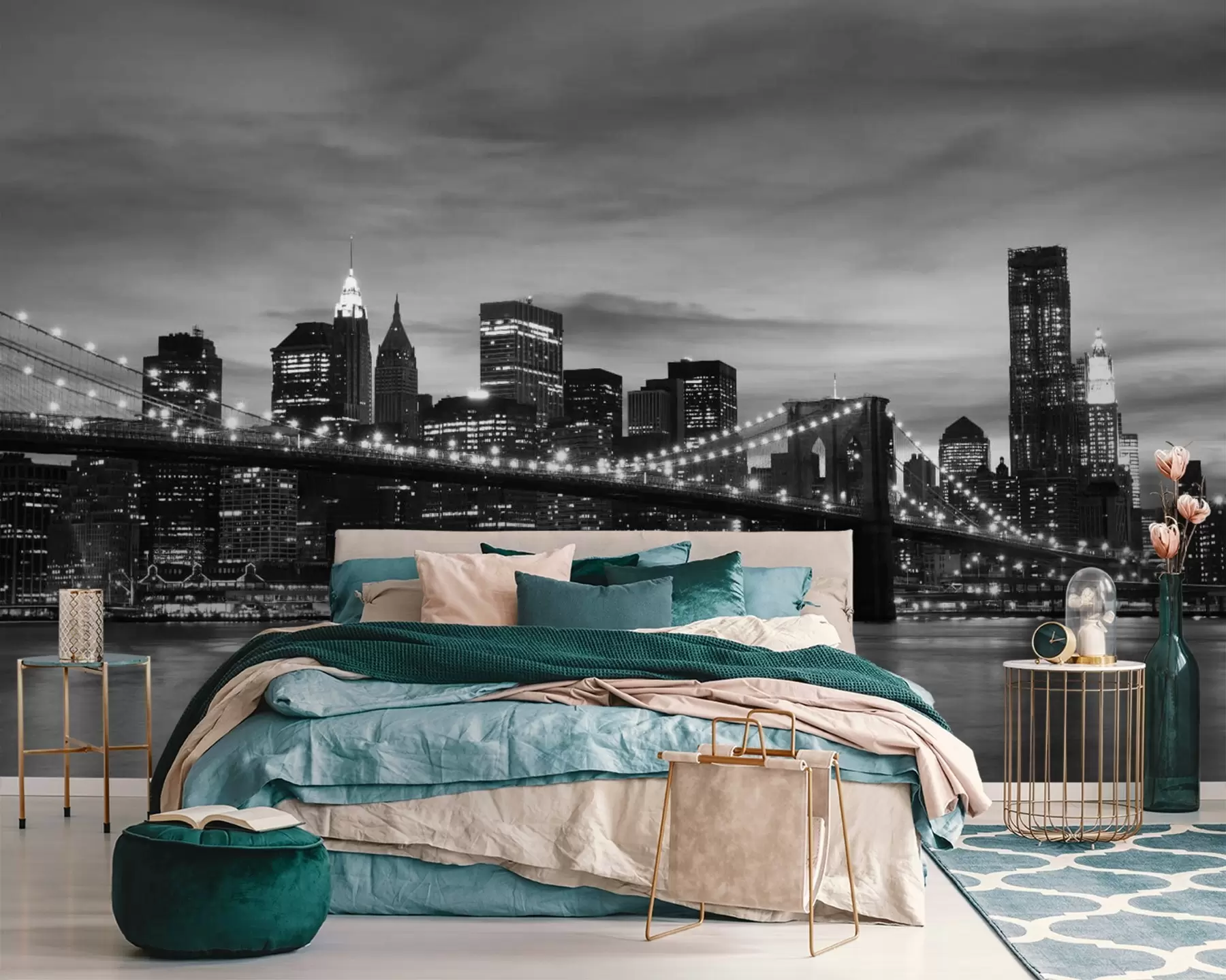 Fototapeedid Linna siluett hämaruses ühevärvilisena u55510