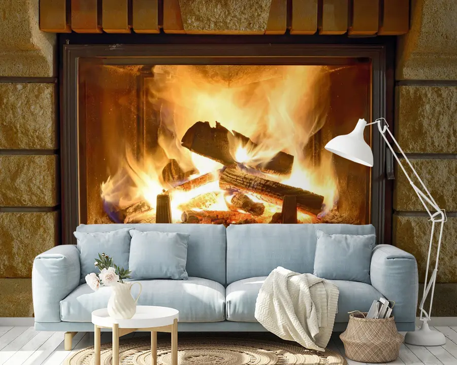 Fototapeedid Kinnistu, puit ja kolle u57351