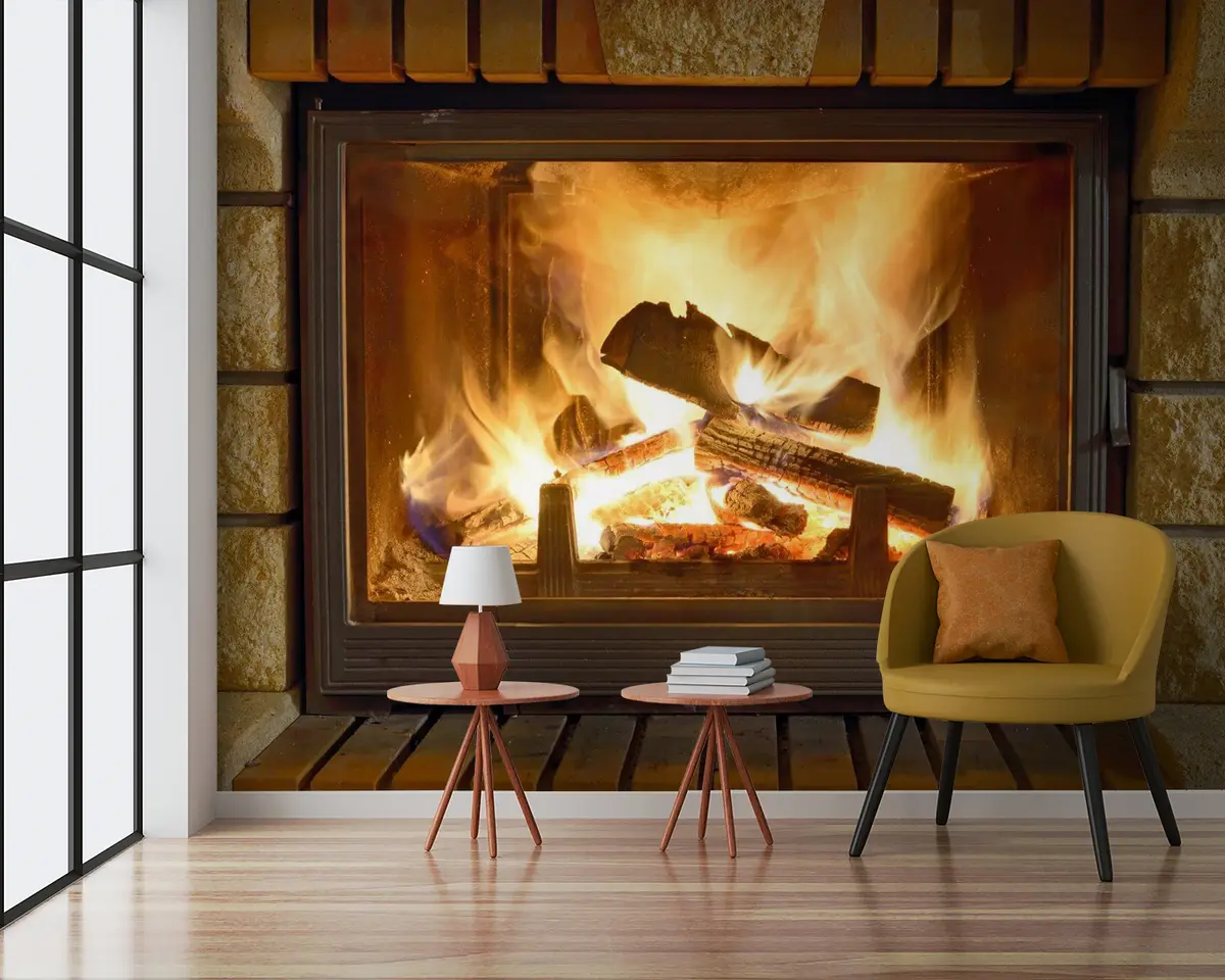 Fototapeedid Kinnistu, puit ja kolle u57351