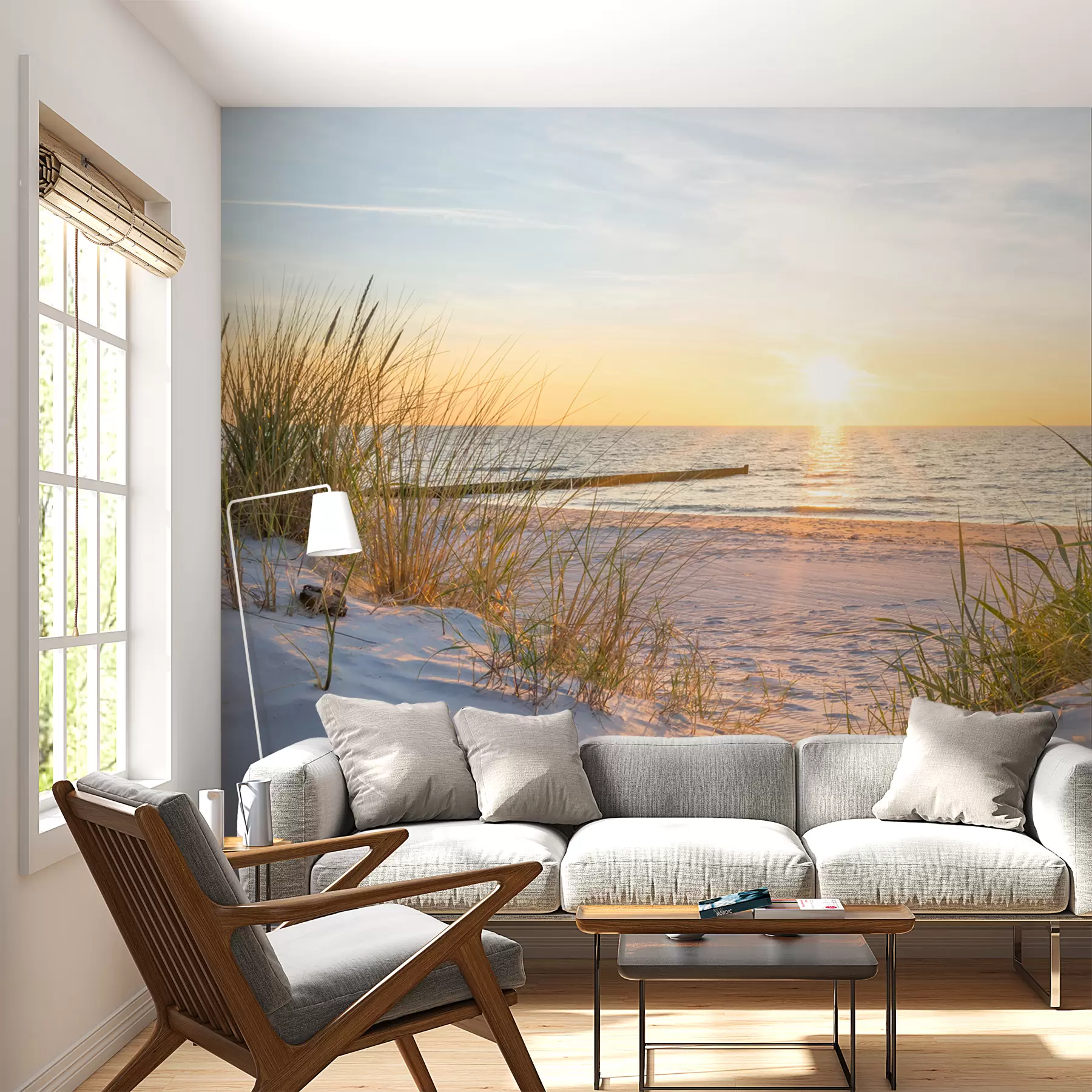 Fototapeedid Foto/Panoramic Dunes rand päikeseloojanguga u93577