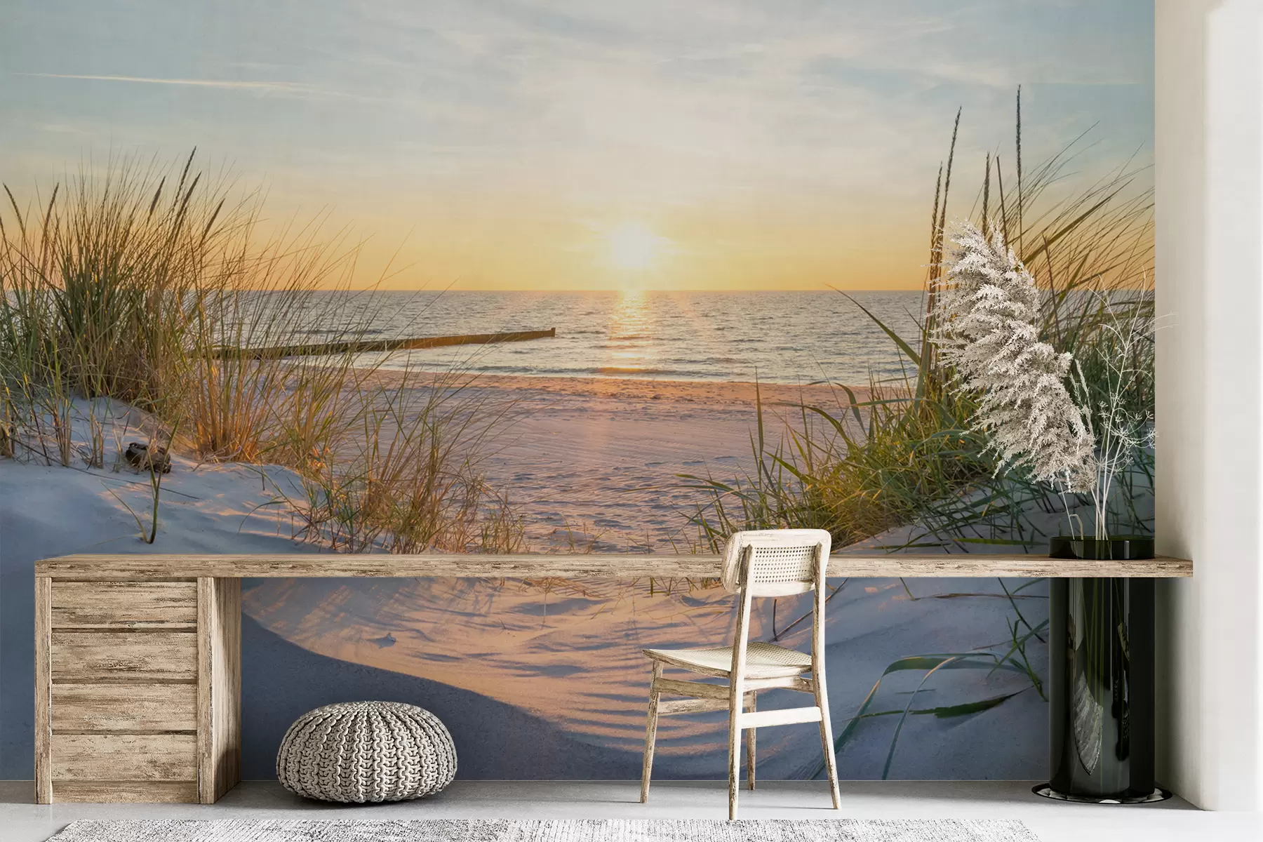 Fototapeedid Foto/Panoramic Dunes rand päikeseloojanguga u93577