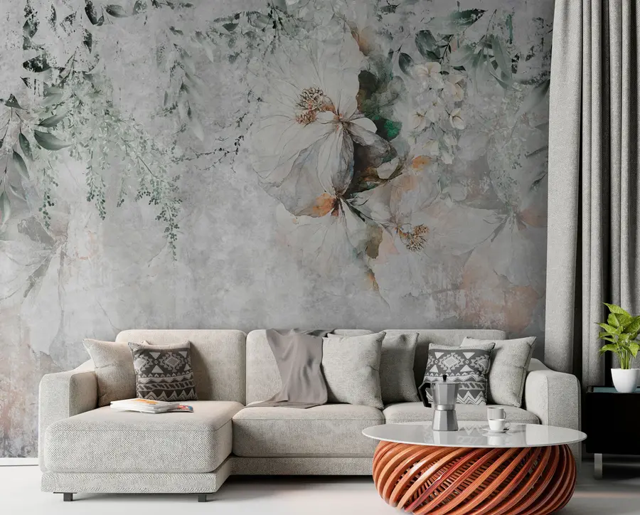 Fototapeedid Lill betoonist grunge taustal u73969