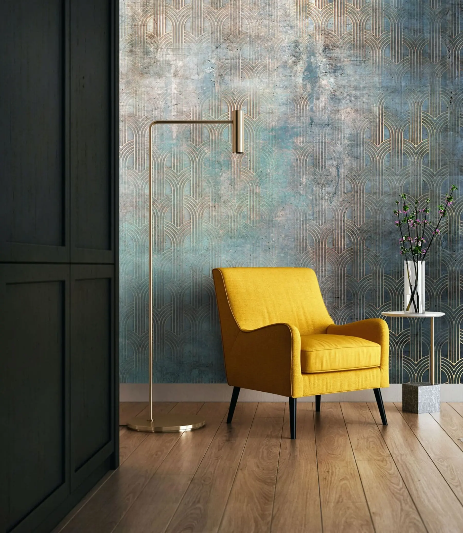 Fototapeedid Kaarjas muster grunge seinal u73973