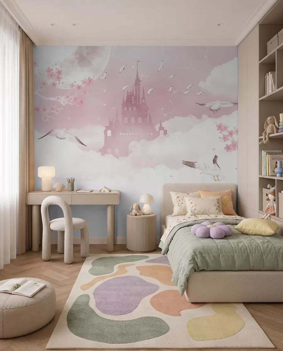 Fototapeedid Loss roosade pilvede vahel u41232