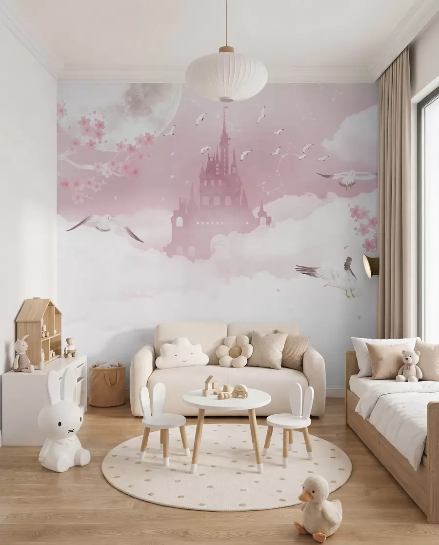 Fototapeedid Loss roosade pilvede vahel u41232