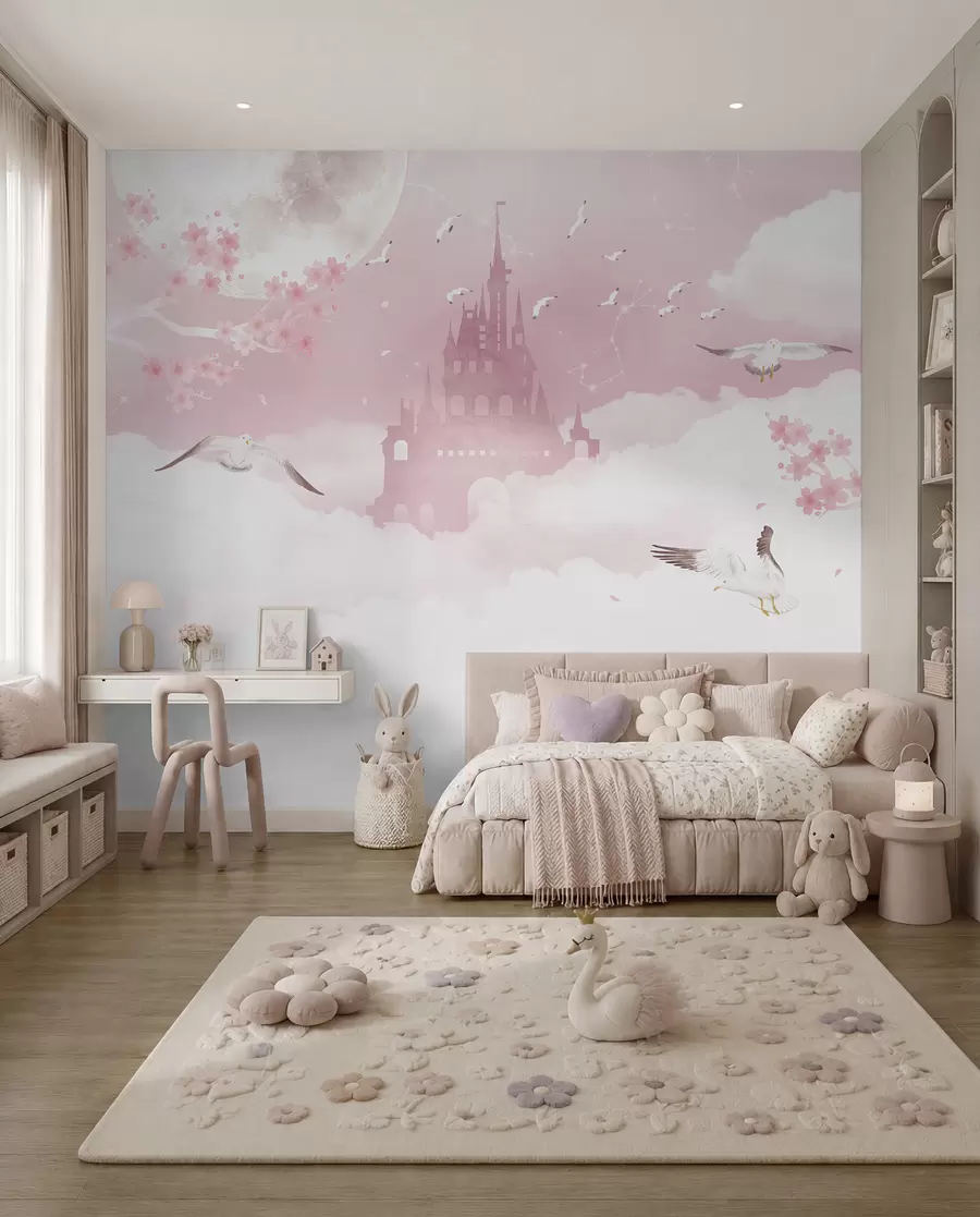 Fototapeedid Loss roosade pilvede vahel u41232