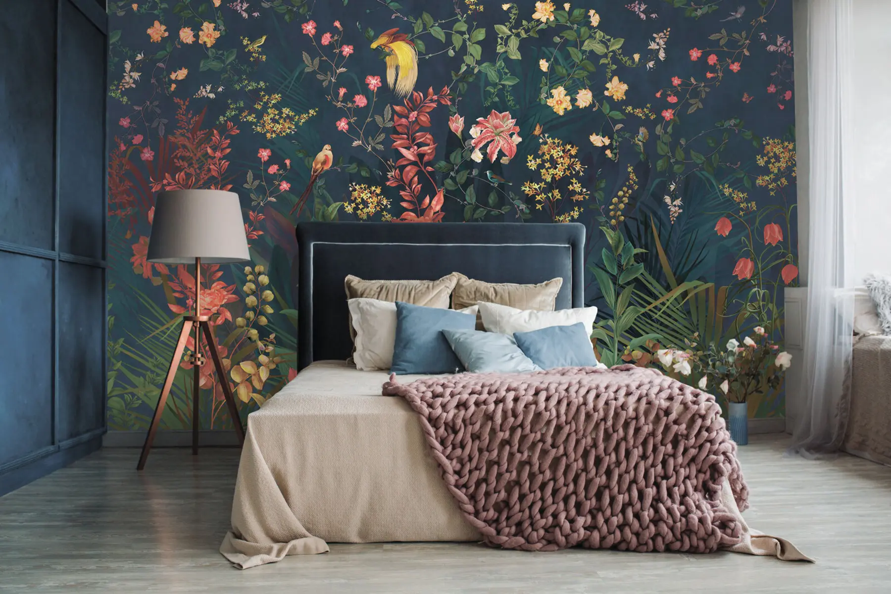 Fototapeedid Heledad oksad ja linnud chinoiserie stiilis u74744