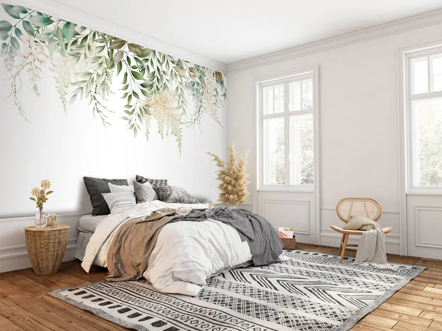 Fototapeedid Lilleraam akvarellrohelistega u94197