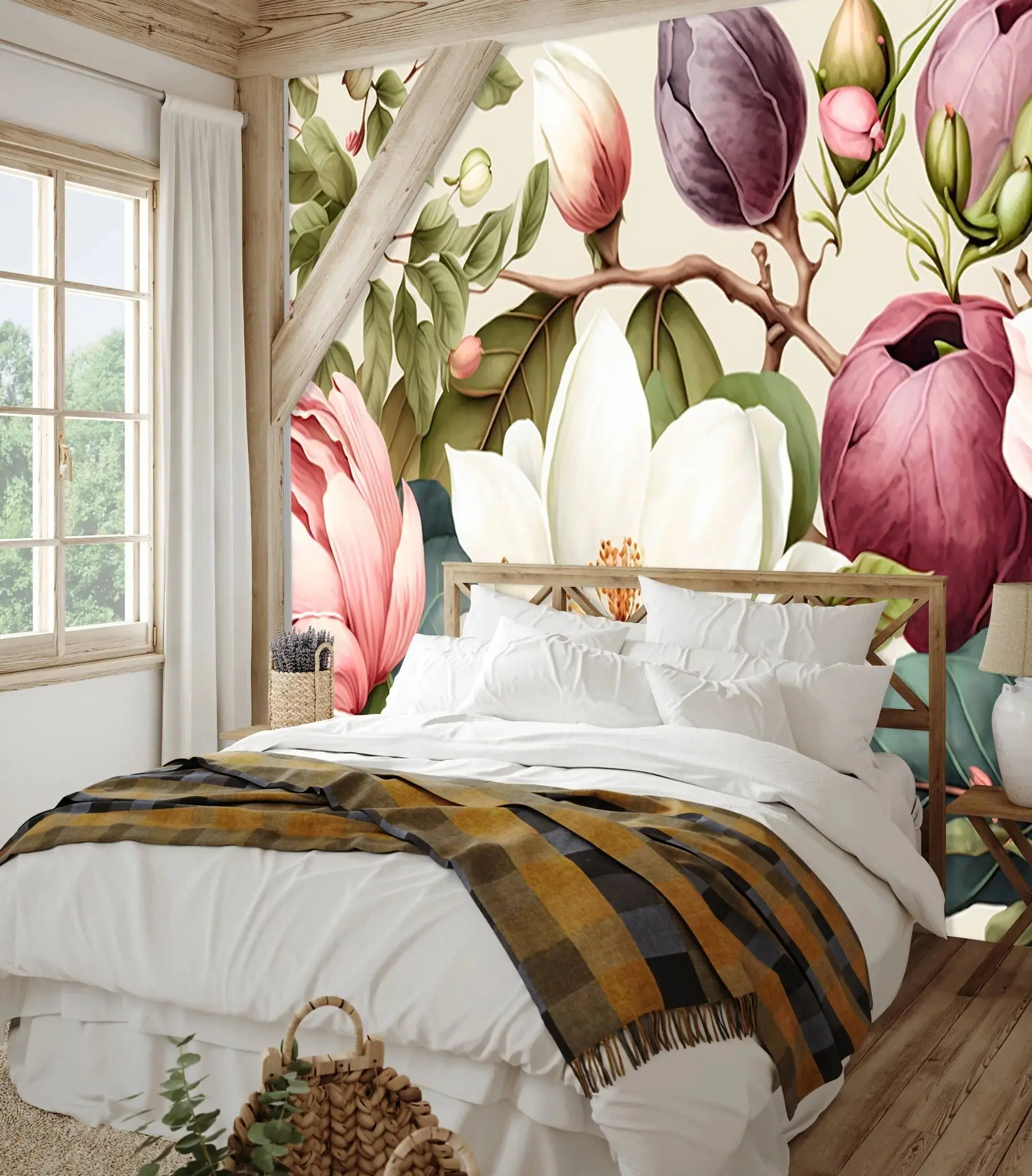 Fototapeedid Akvarell lilled kerge pintsel u70654