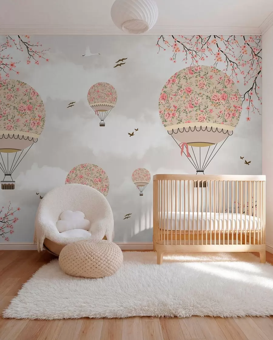 Fototapeedid Õhupallid lilledes ja sakura okstes u94445
