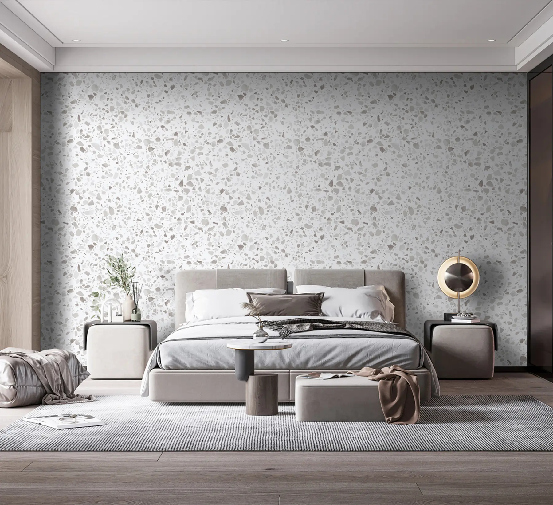 Fototapeedid Terrazzo plaadid, mosaiik looduslike kividega, graniit, marmor, kvarts, betoon u94304