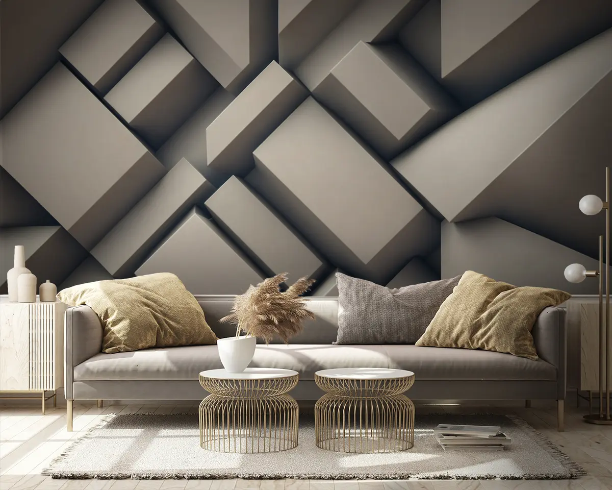 Fototapeedid Kreemjad abstraktsed 3D-kujundid u94719