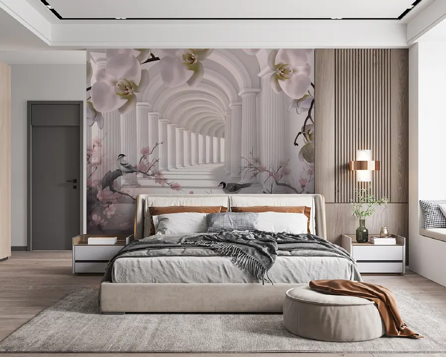 Fototapeedid Ilus tunnel lindude ja orhideedega u94513