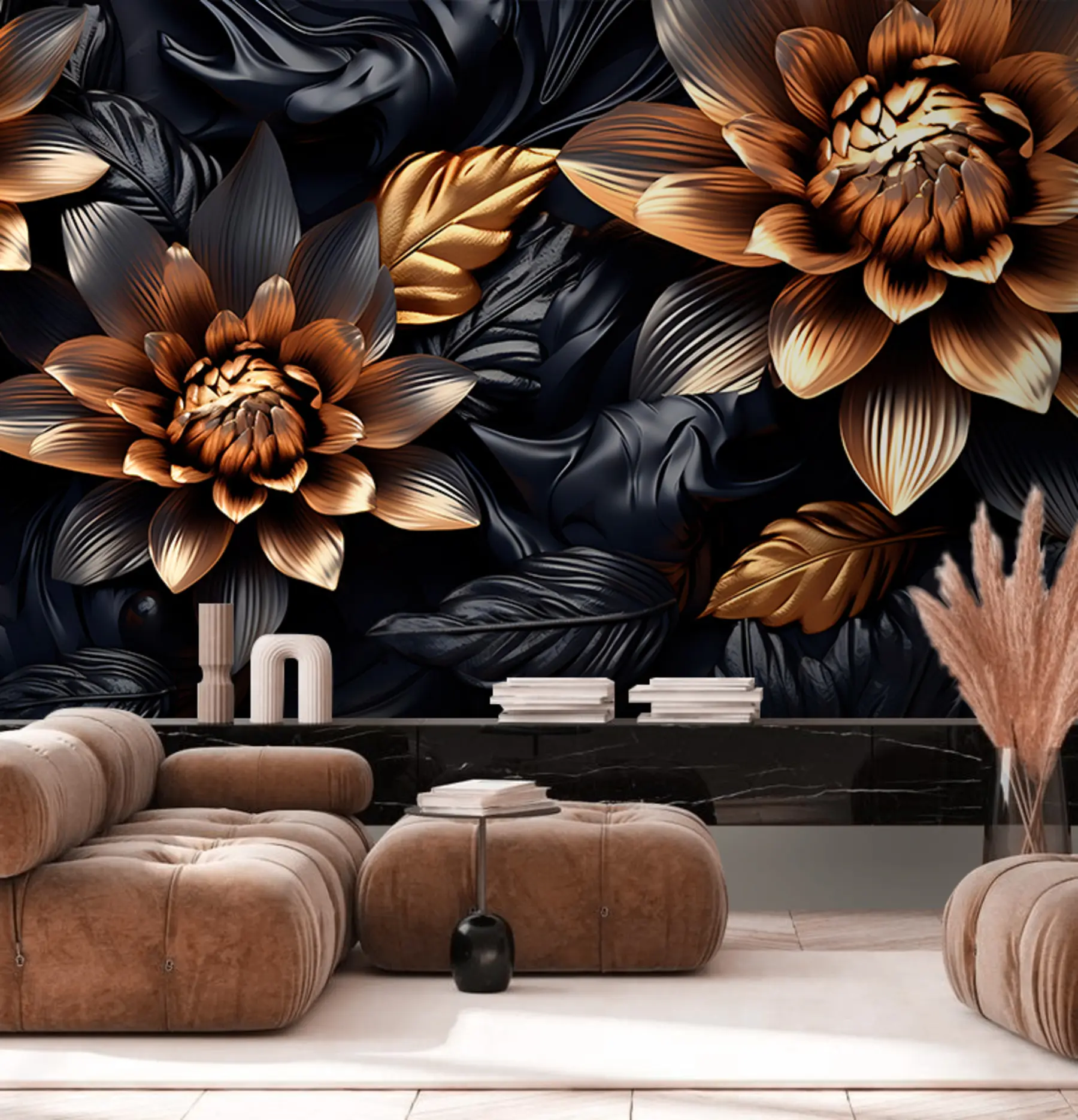 Fototapeedid Mustad mahukad lilled u95244