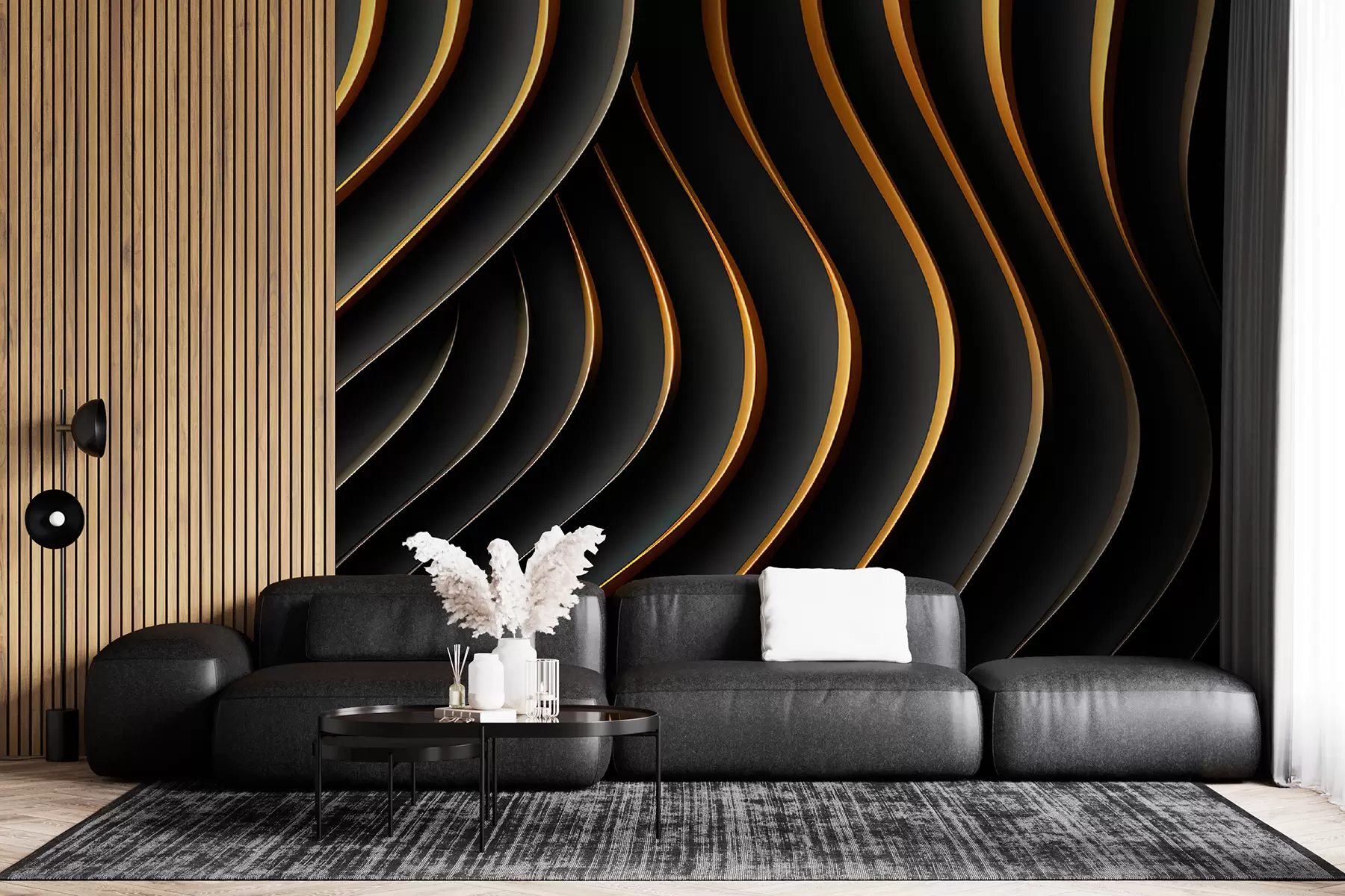 Fototapeedid Mustad mahulised jooned u95243