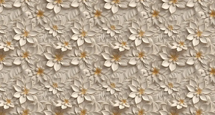 Fototapeedid Valgete lillede hajutamine 3D-efektiga u95251