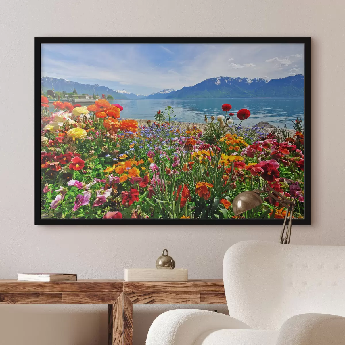 Plakat Vesi, taevas ja lill f00006