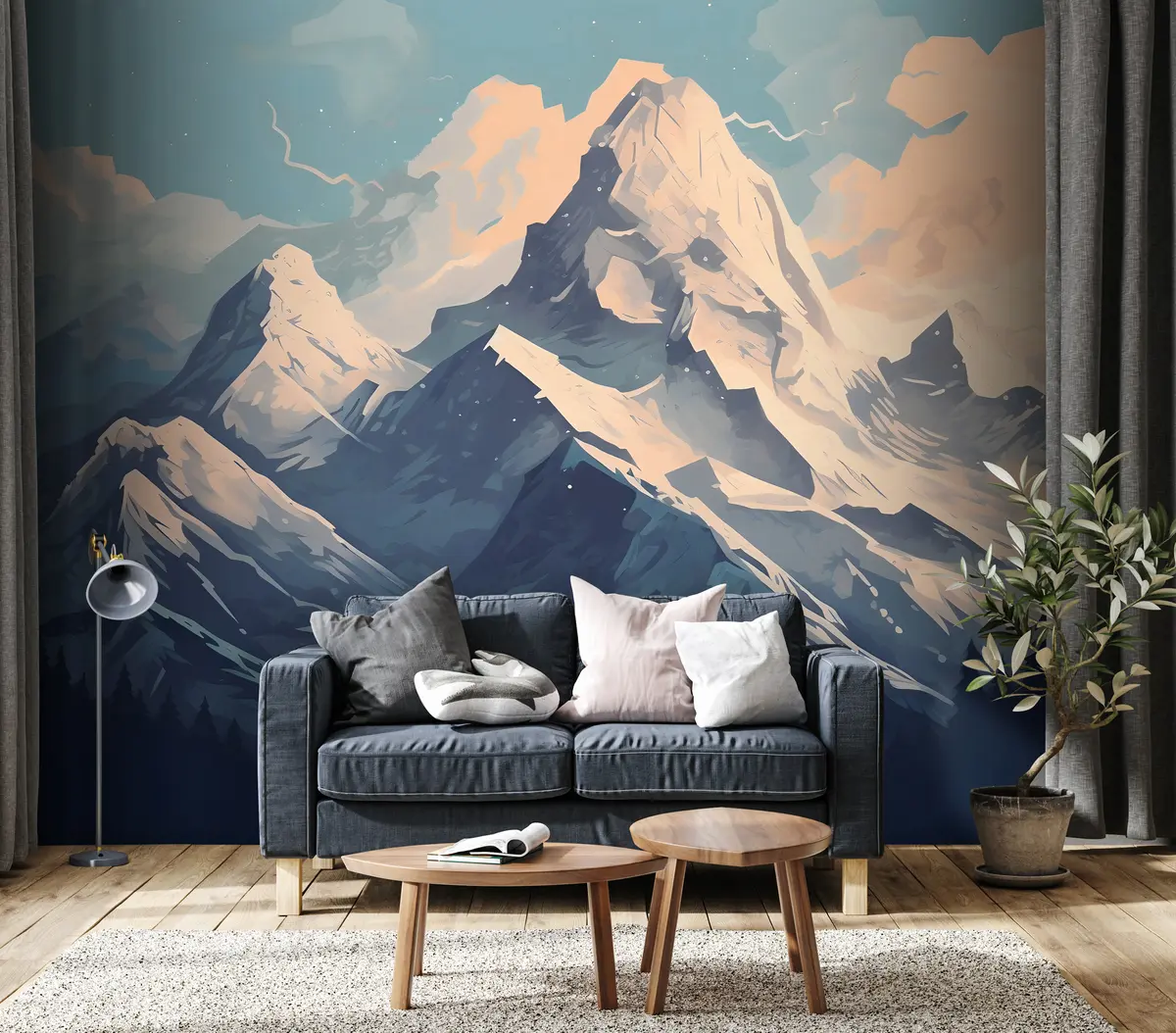 Fototapeedid Lumega kaetud mäetipp u95995