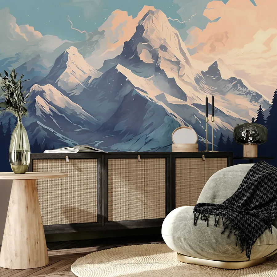 Fototapeedid Lumega kaetud mäetipp u95995