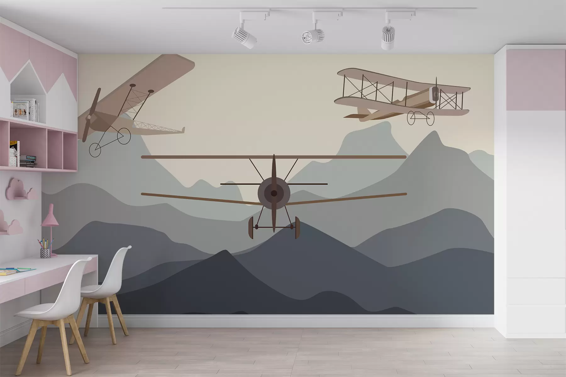 Fototapeedid Vintage lennukid mägede vahel u95782