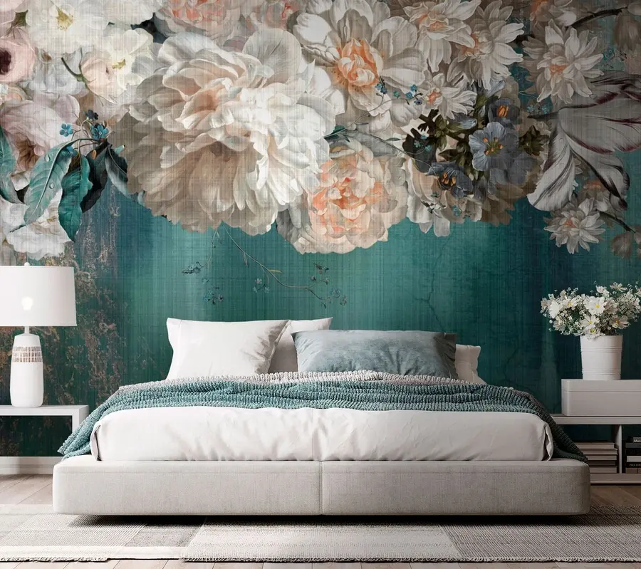 Fototapeedid Suur lopsakas grunge tekstuuriga lillekimp u95430