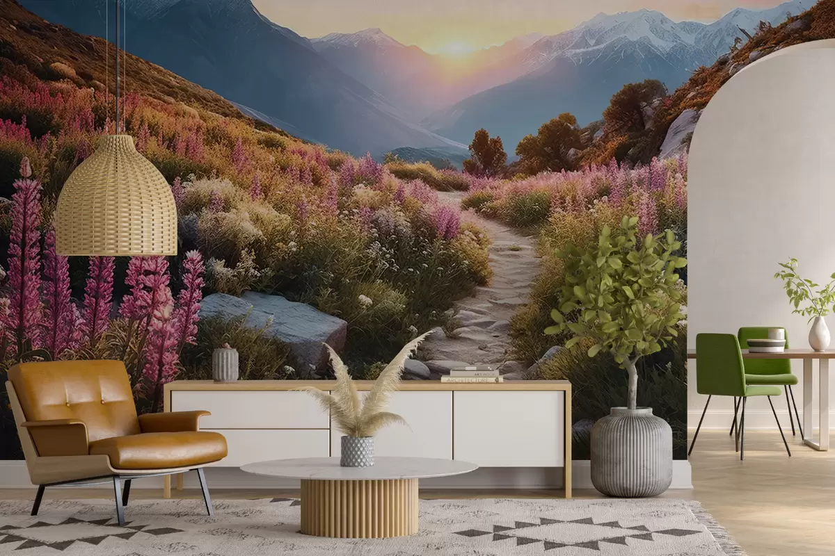 Fototapeedid Mägimaastiku maagilised lilled u96210