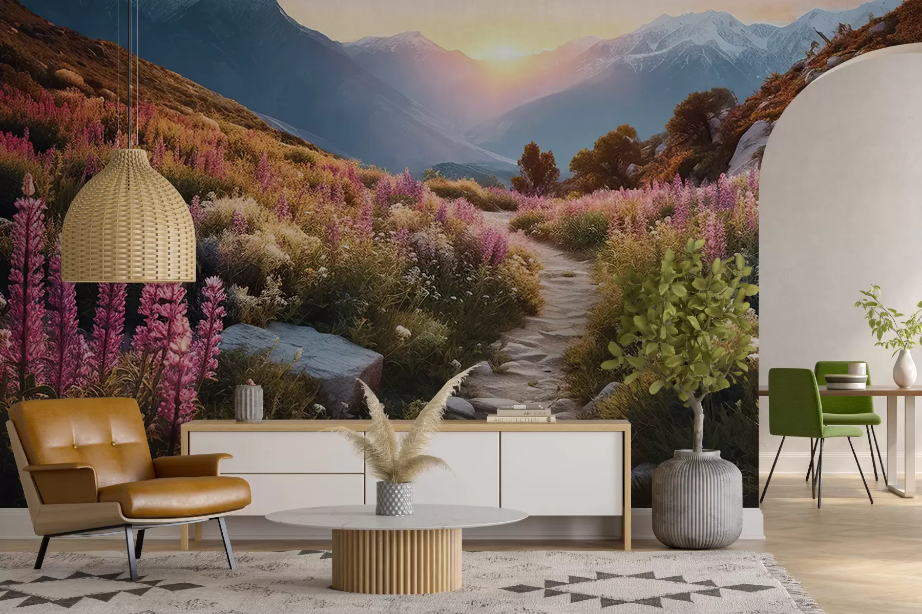 Fototapeedid Mägimaastiku maagilised lilled u96210