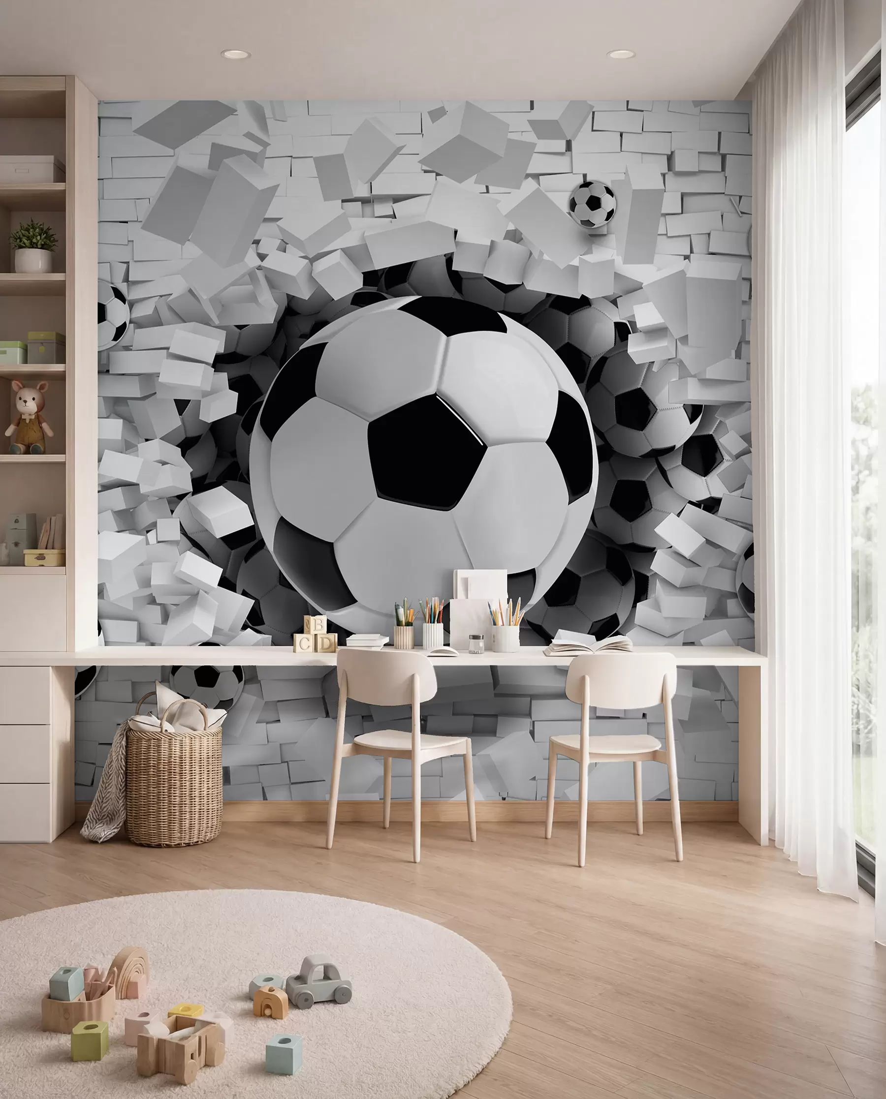 Fototapeedid Pall murrab läbi seina u96315