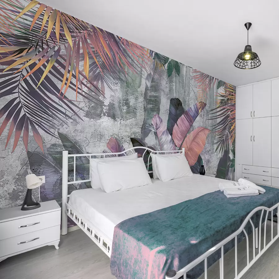 Fototapeedid Värvilised suured troopilised lehed u96338