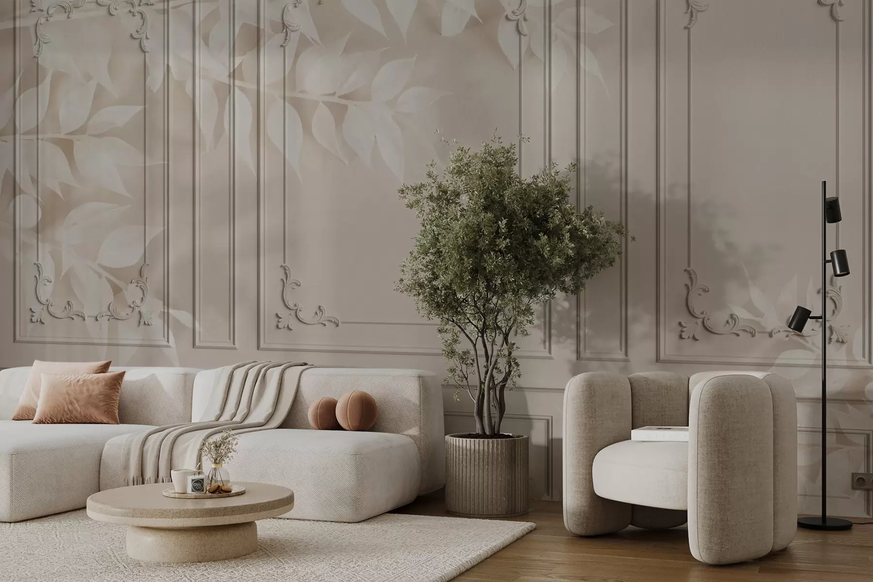 Fototapeedid Klassikalised inglise Boiserie lehtedega paneelid u96165