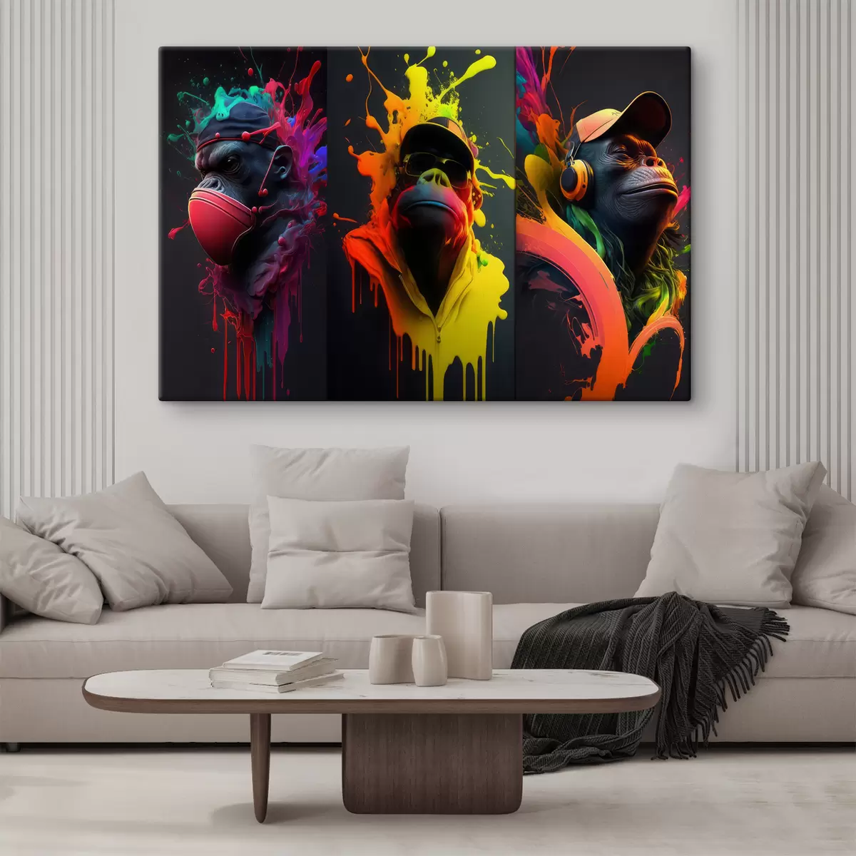 Pilt Gorillade kolmik heledal taustal s34885