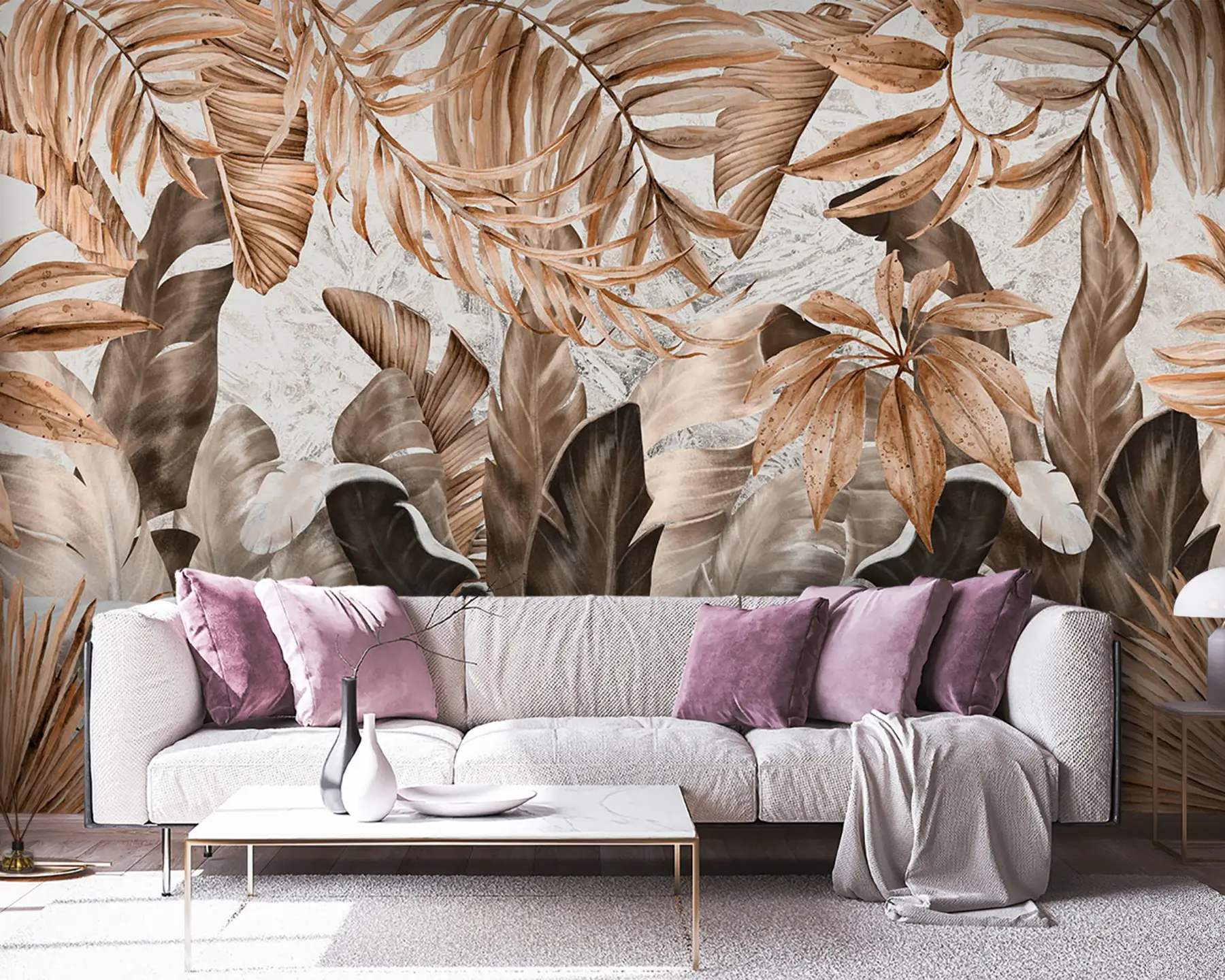 Fototapeedid Troopilised lehed loft stiilis u95674