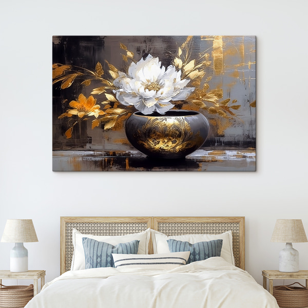 Maalid Valge lill vaasis, Maalid Lilled, s35388 : Uwalls.ee