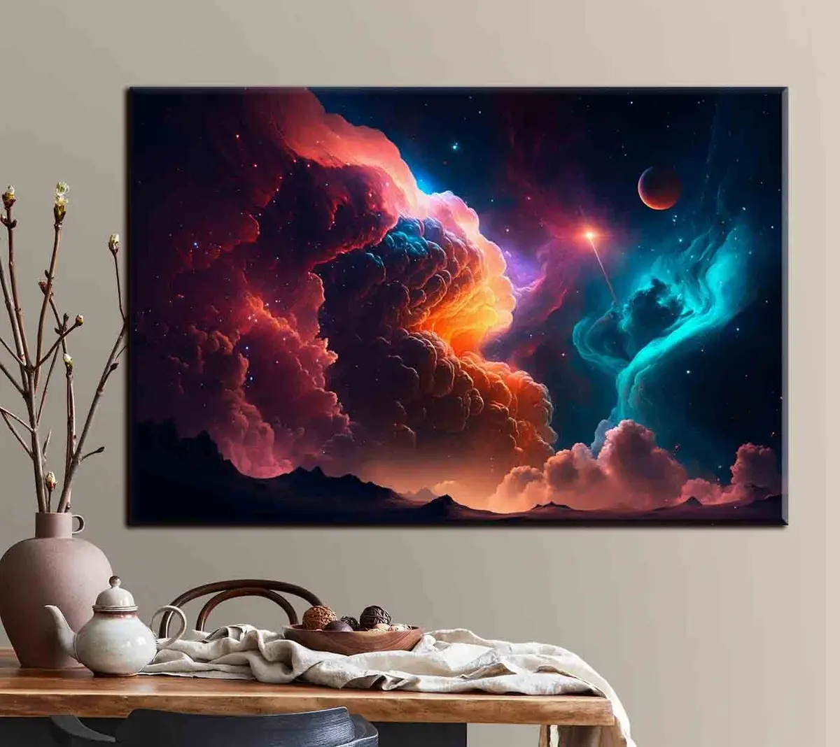 Pilt Abstraktse kujuga udukogu ja tähistaevas s35331