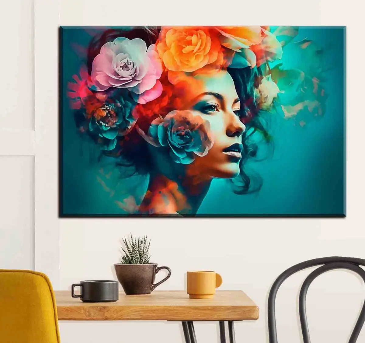 Pilt Võluv naine lilledega s35366