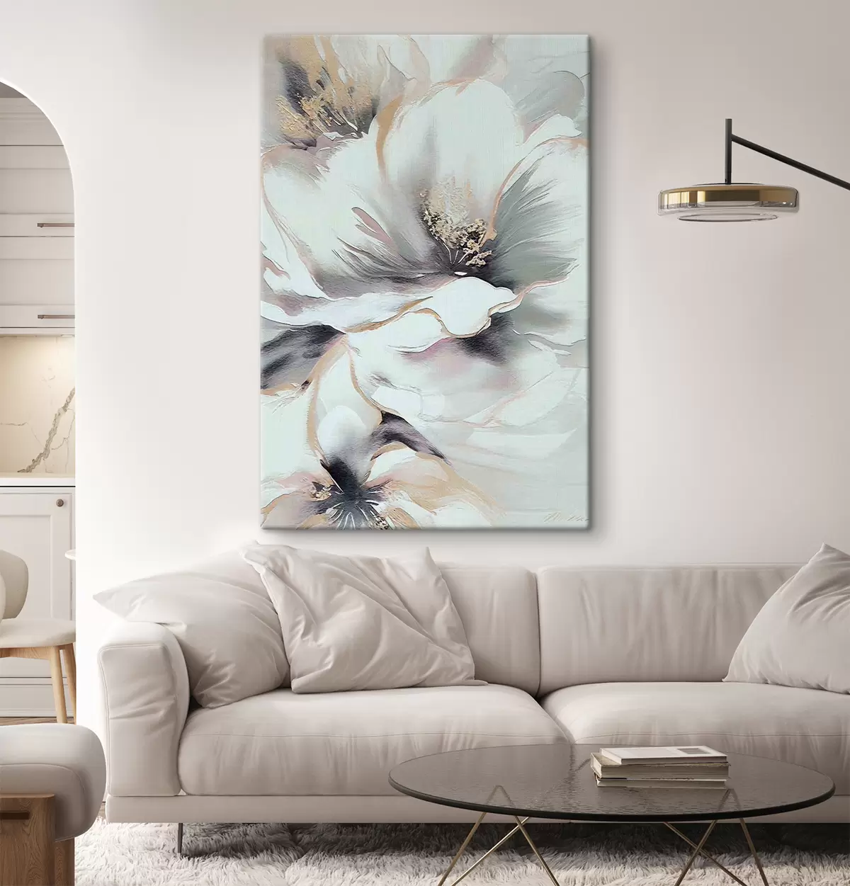 Pilt Lilleline muster lehtede, taimede ja bambusega s35428