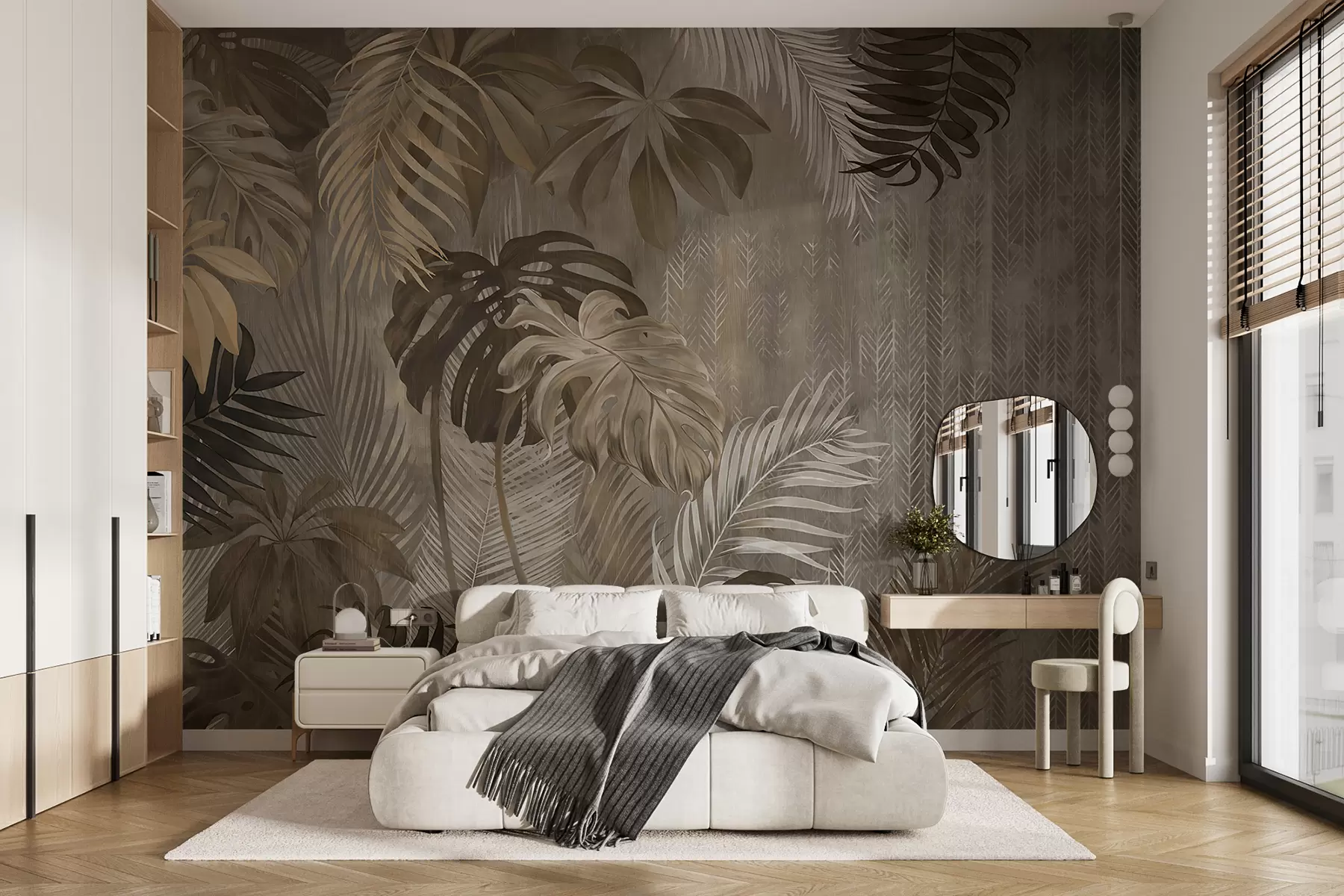 Fototapeedid Troopilised lehed grunge stiilis u97012