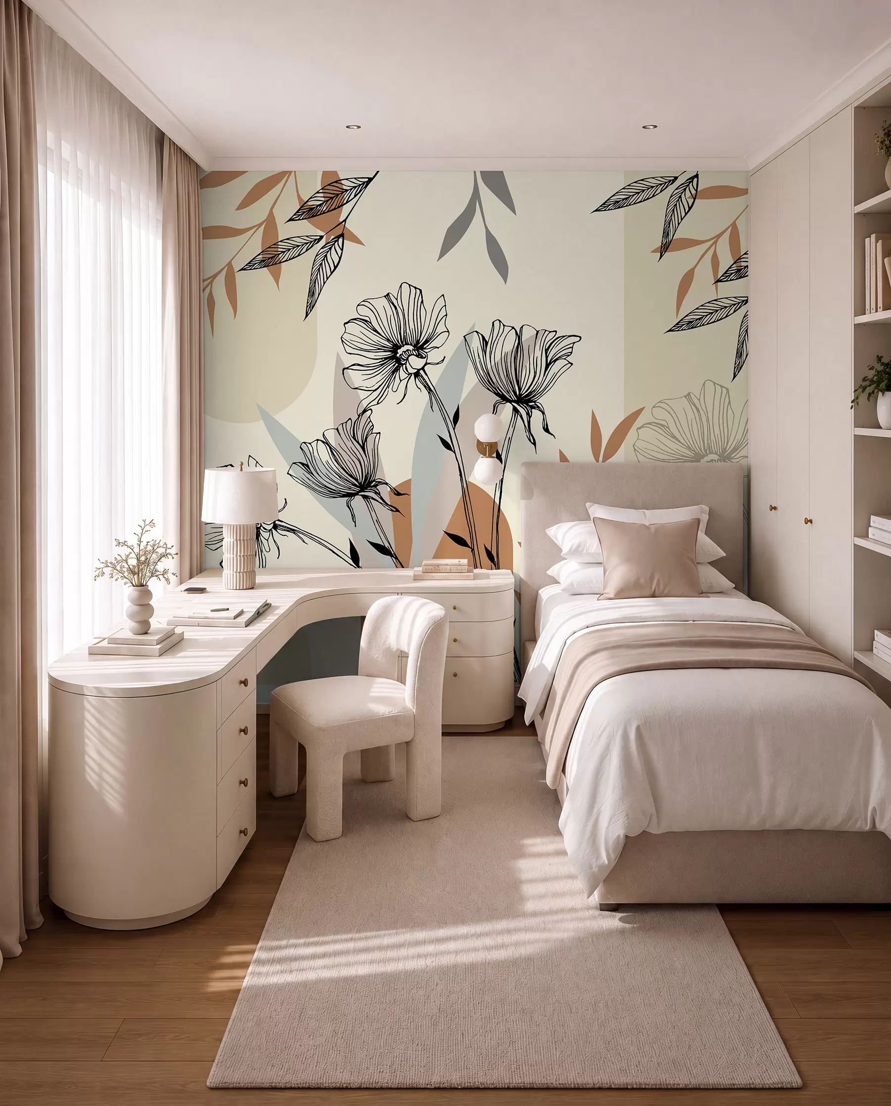 Fototapeedid Populaarsed boho stiilis lilledega taustapildid u97028