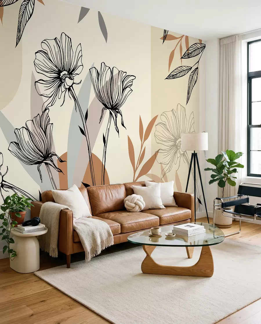 Fototapeedid Populaarsed boho stiilis lilledega taustapildid u97028