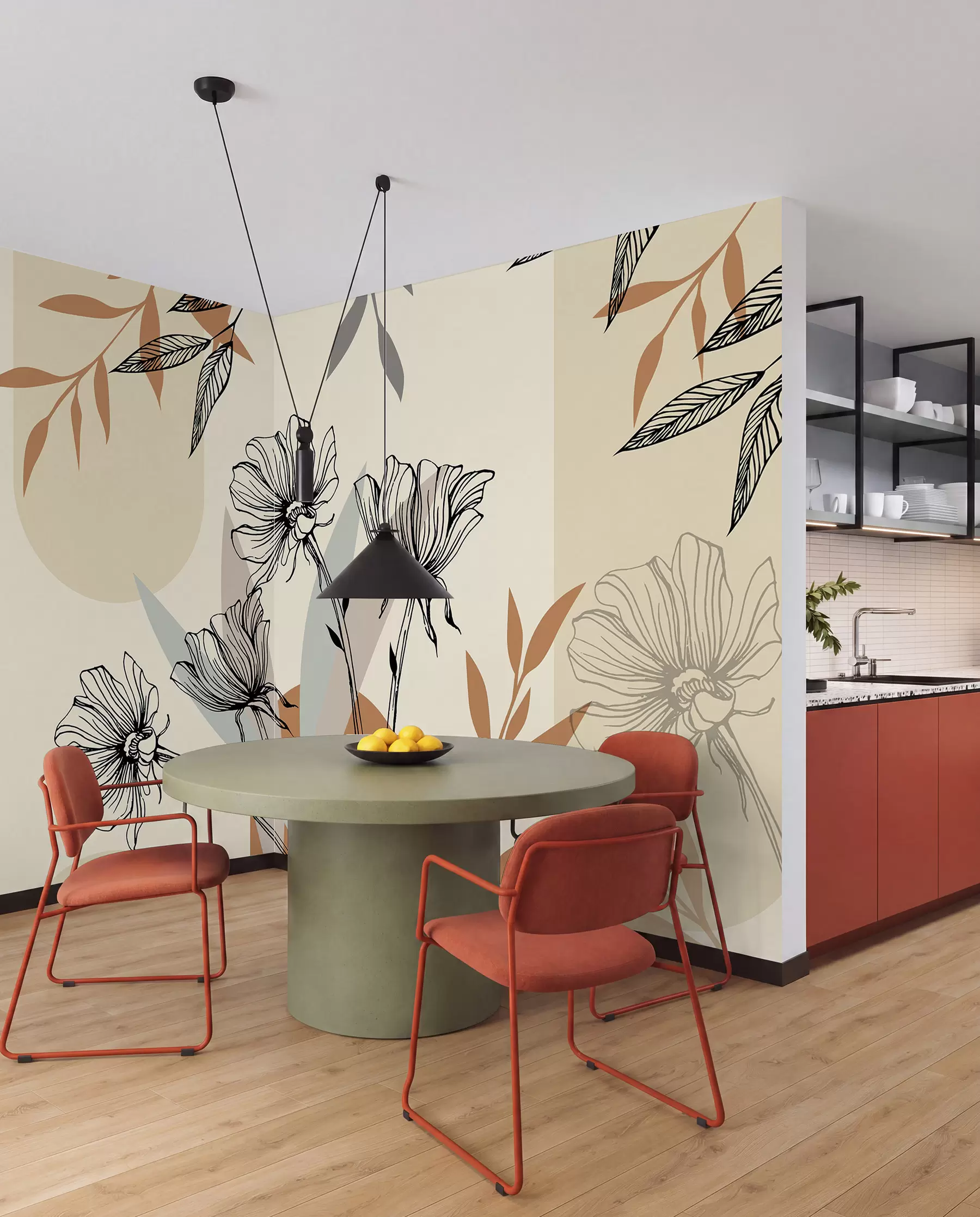 Fototapeedid Populaarsed boho stiilis lilledega taustapildid u97028