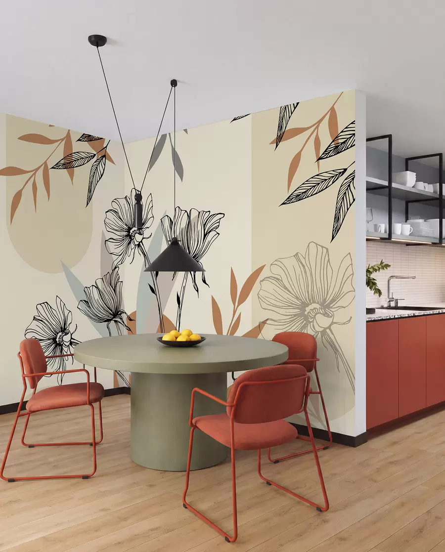 Fototapeedid Populaarsed boho stiilis lilledega taustapildid u97028