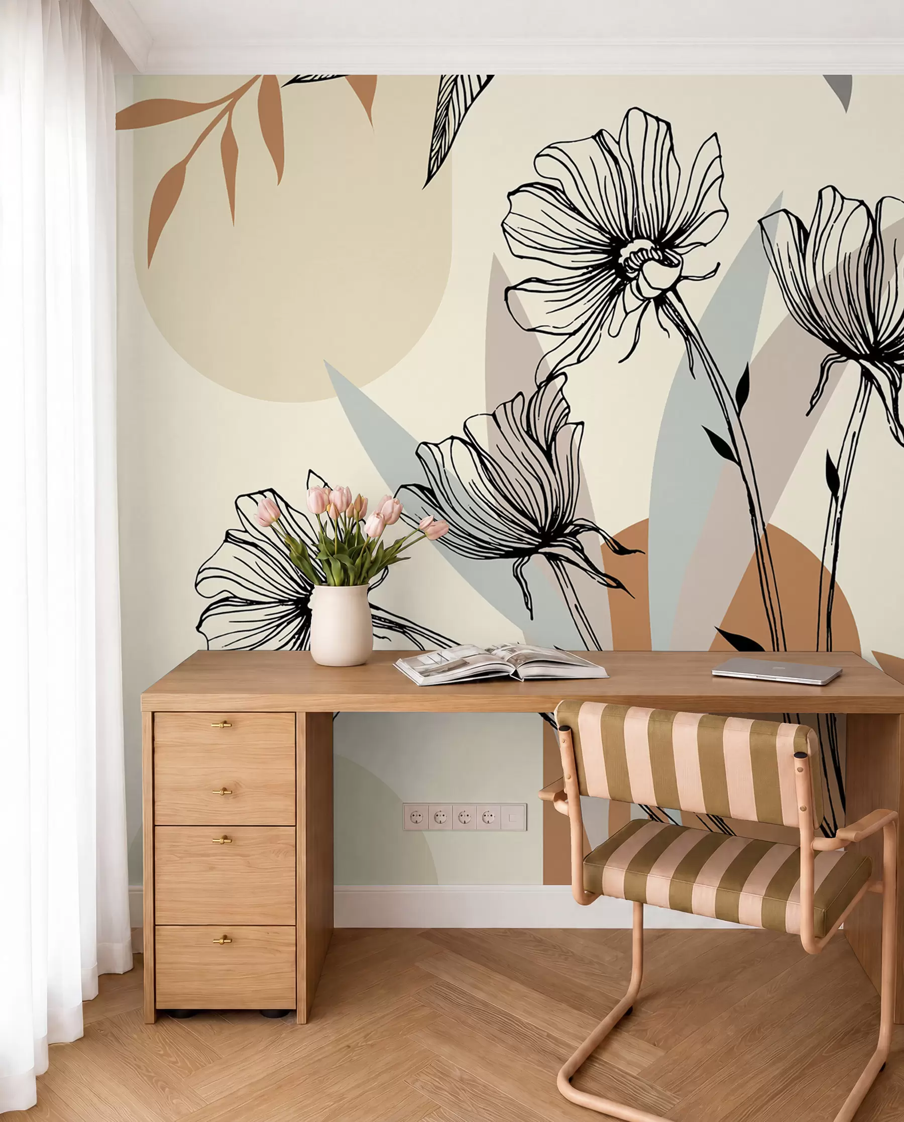 Fototapeedid Populaarsed boho stiilis lilledega taustapildid u97028