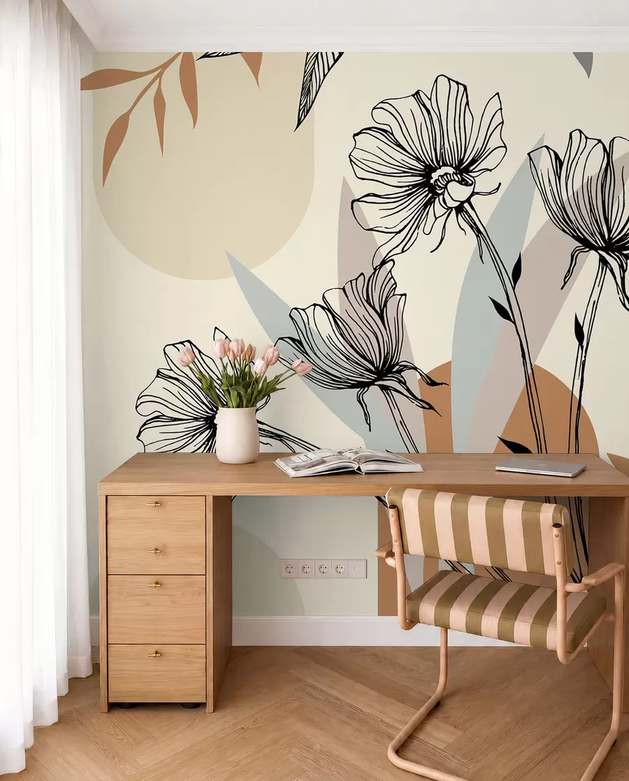 Fototapeedid Populaarsed boho stiilis lilledega taustapildid u97028