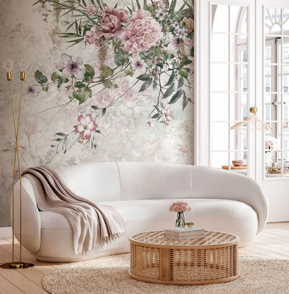 Fototapeedid Vintage lilled marmorist seinal u97046