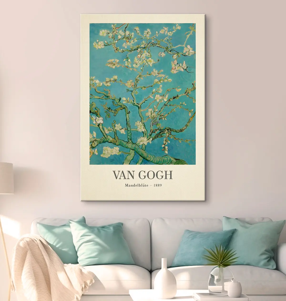 Pilt Õitsevad oksad sinisel taustal s35610