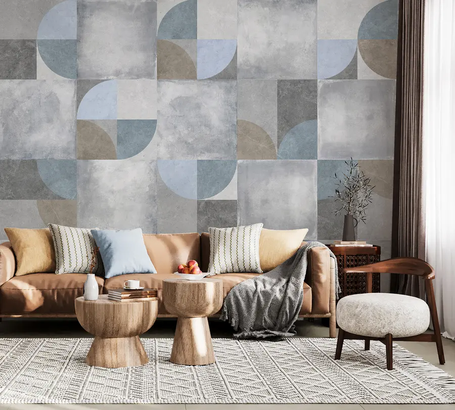 Fototapeedid Abstraktne geomeetriline muster tsemendi tekstuuri taustaga u97268
