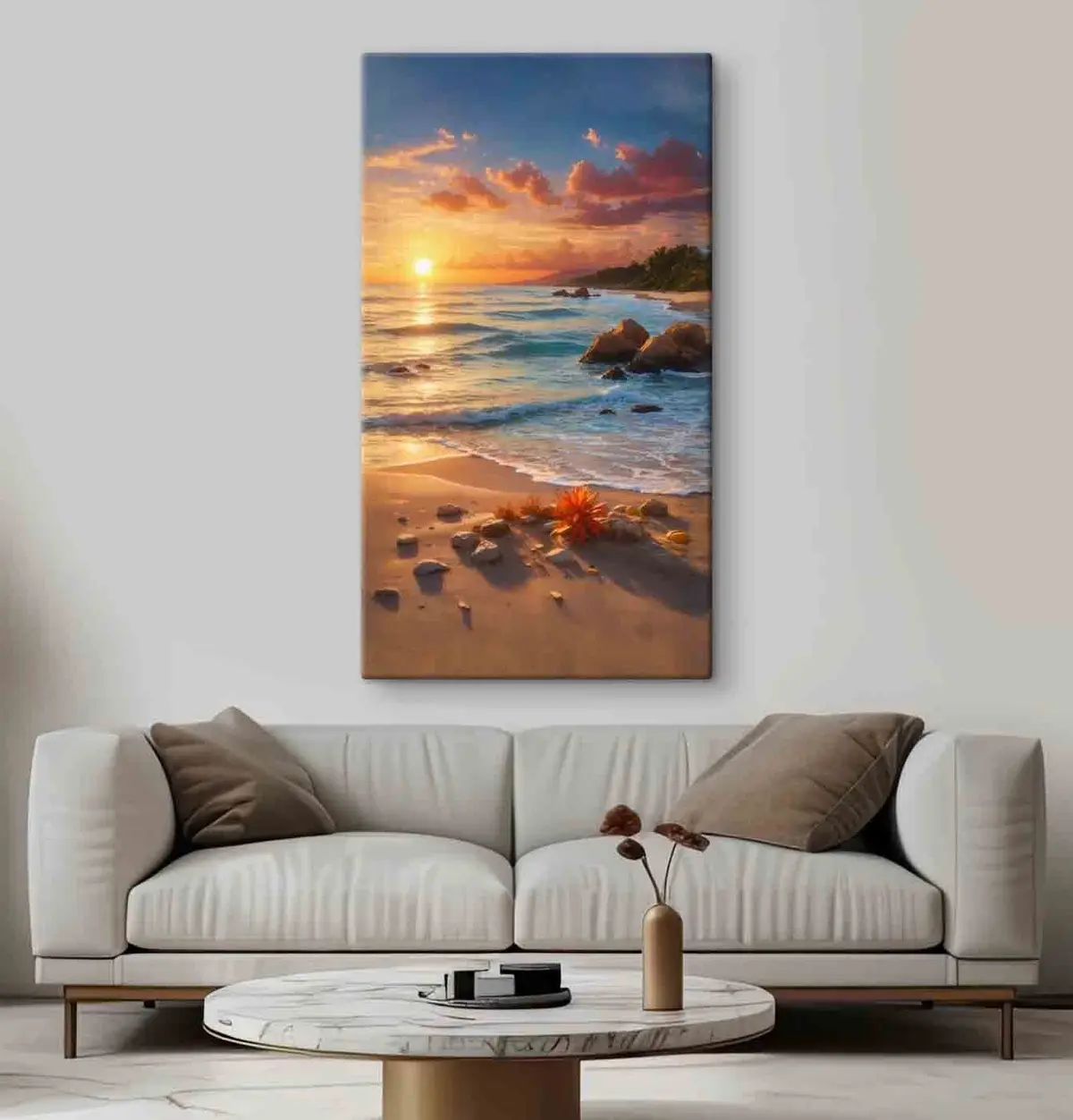 Pilt Päikeseloojang rahulikul ookeanikaldal s35647