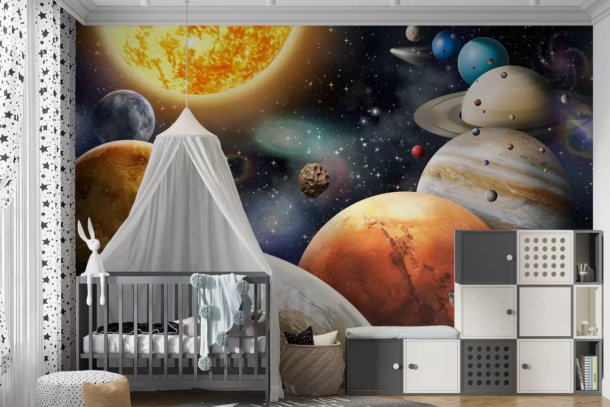 Fototapeedid Päikesesüsteemi värvilised planeedid u97422