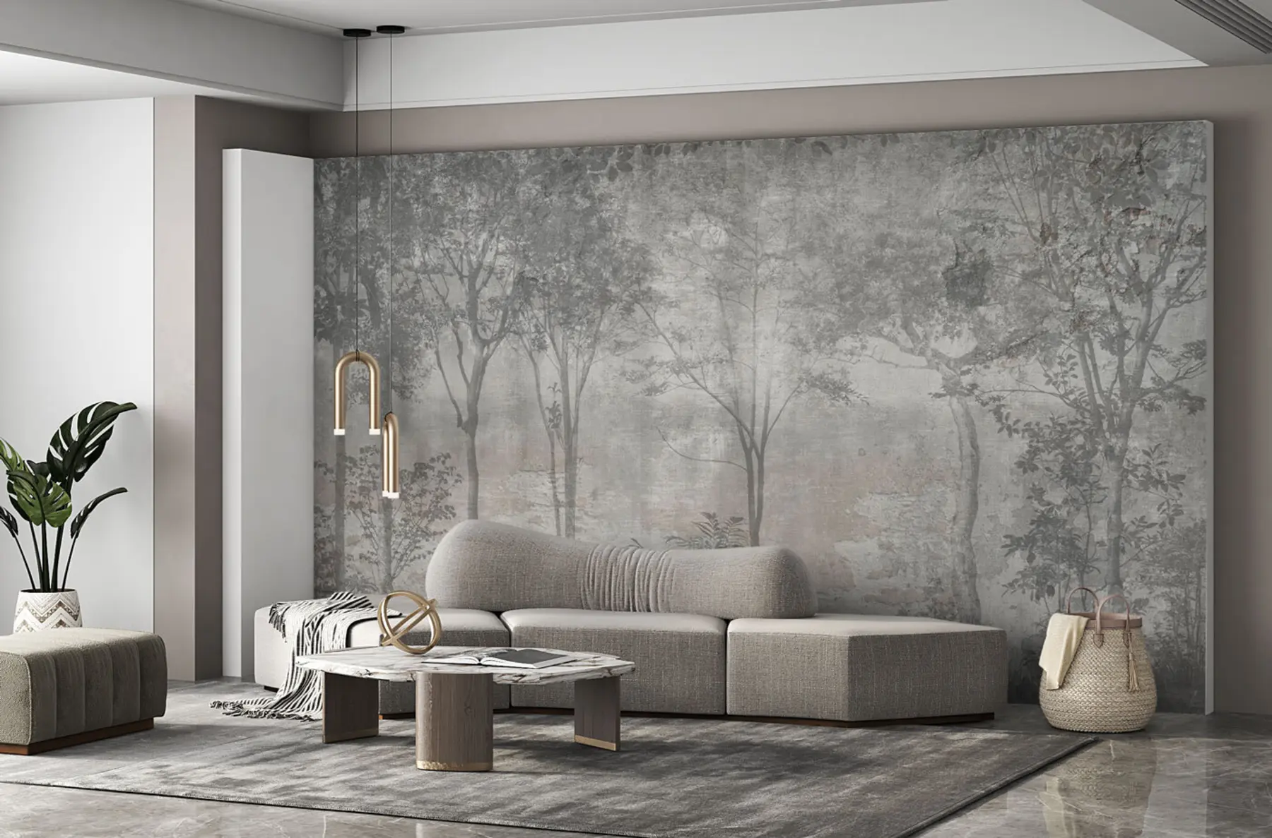 Fototapeedid Metsa maalimine kiviaiale u97401