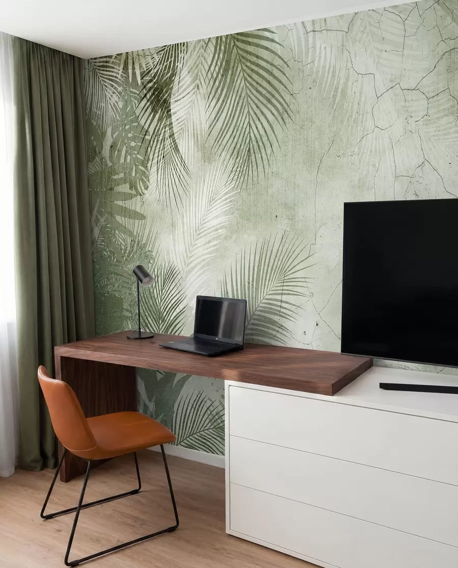 Fototapeedid Rohelised 3D-lehed grunge stiilis u73583v3